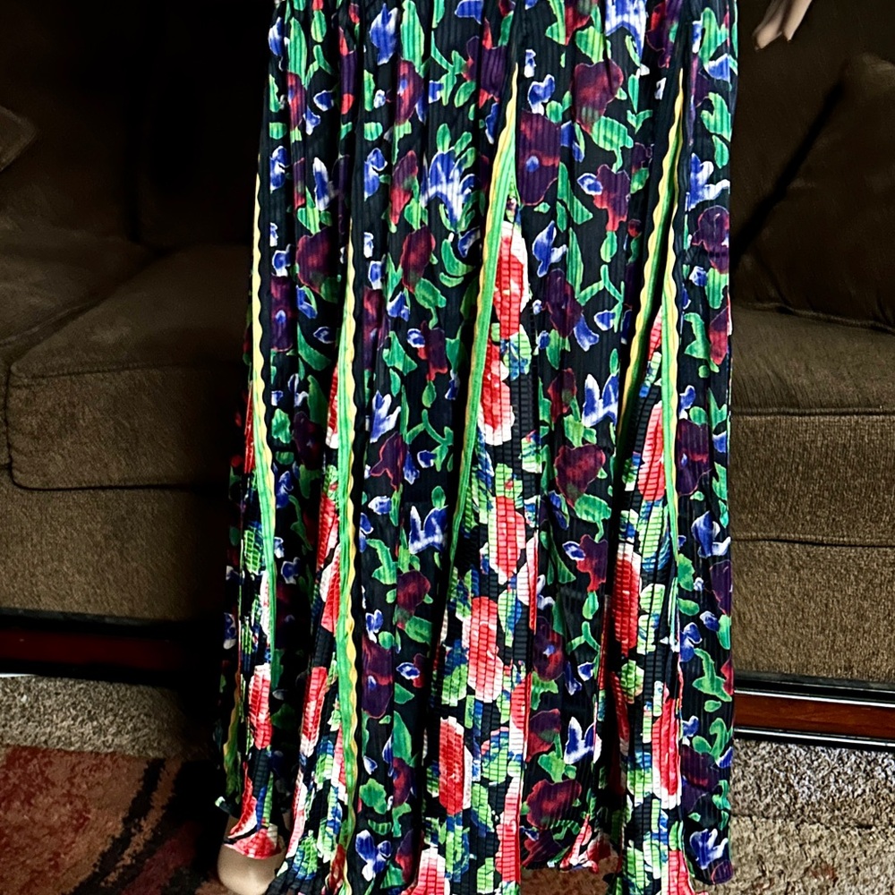 Diane Freis~Vintage • Large • Multi-Colors • Floral •W/ Ruffles & Tie Boho Dress - Picture 14 of 16